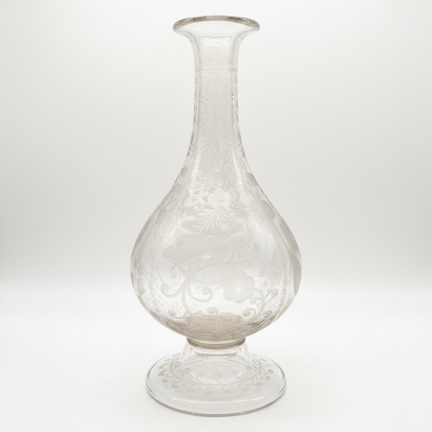 유러피안 에칭 그라데이션 글라스 화병